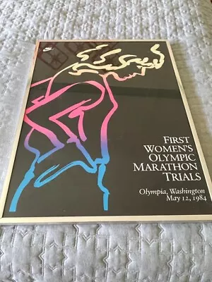 Nike Vintage 1984 Framed Women's Olympic Trials Marathon Poster • $549