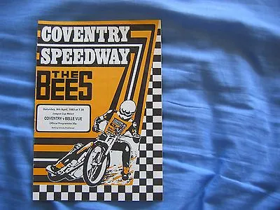 Coventry  Bees  V Belle Vue  Aces  British League Cup Speedway Match 1983 • £0.01