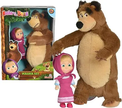 Masha And The Bear Jada Toys Masha Plush Set With Bear And Doll Toys For Kids • $37.99