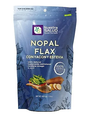 Nopal Flax Con Raiz De Yacon Estevia  (1LB) Limpieza De Colon Y Estreñimiento • $23.35