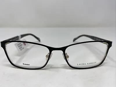 Laura Ashley Emma BLACK 53-17-140 Black/Gold Full Rim Eyeglasses Frame A378 • $65