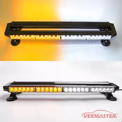 54 LED Emergency Light Bar Rooftop Double Side Strobe Warning Light Amber/White • $68.98