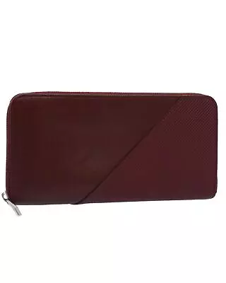 Pre Loved Bottega Veneta Sophisticated Leather Long Wallet In Burgundy  - • $538