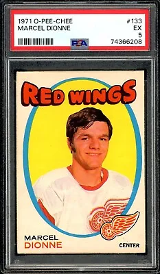 1971-72 O-PEE-CHEE Hockey #133 Marcel Dionne HOF Rookie PSA 5 EX Red Wings RC • $245