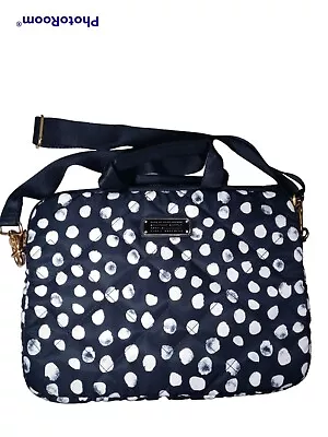 Marc Jacobs 13  Black Messenger Bag Padded Laptop Sleeve Nylon Polka Dots  • $42