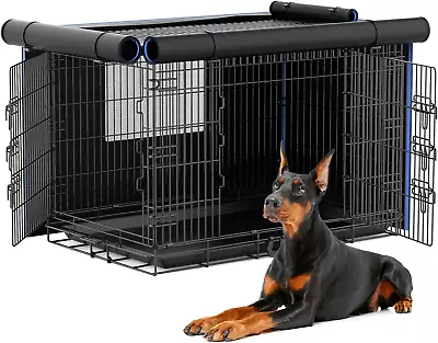 $19.24 • Buy 48 Inch Large Dog Crates With Cover, Double Door Pet Kennel & House For XL Dogs,