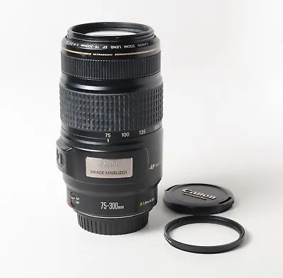 Canon EF 75-300mm F/4.0-5.6 IS Ultrasonic USM Telephoto Full Frame Lens. • $285