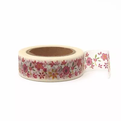$5.50 • Buy Floral Washi Tape Red Flowers Daisy 15mm X 10m 