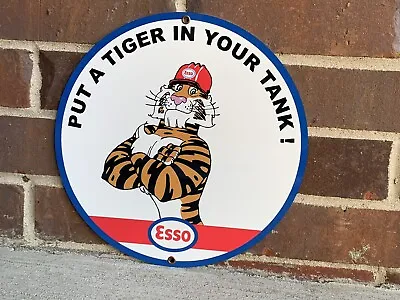 Esso Put Tiger In Tank Gasoline Oil Gas Vintage Style Round Sign Reproduction • $19.99