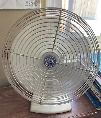 Vintage General Electric Ge Desk Fan F13Pg12 2 Speed Beige Mid Century Metal • $32.49