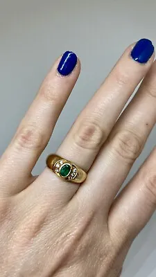 18k Gold Emerald And Diamonds H. Stern Ring • $750