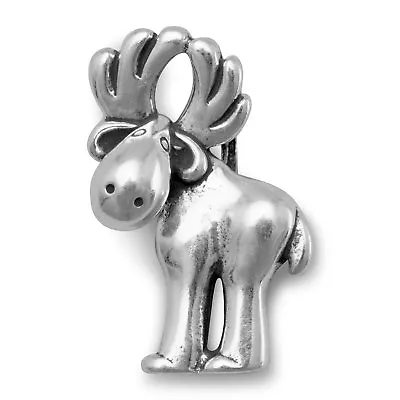 Precious Stars Sterling Silver Moose Slide Bracelet Charm • $36