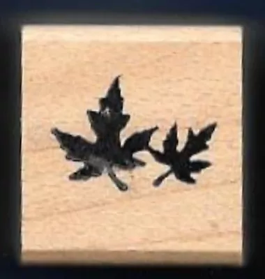 DROPPING MAPLE TREE LEAVES FALL Stamp Of Excellence Inc MINI Wood RUBBER STAMP • $4.99