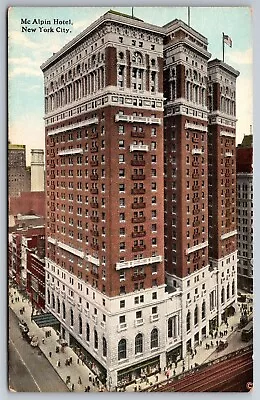 McAlpin Hotel Birdseye View Overhead Rail New York City NY C1915 Postcard J25 • $12.50