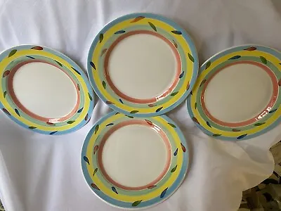 4 -10 1/4  La Primula Hand Painted Plates Made In Italy Yellow Green Orange Blue • $11.99