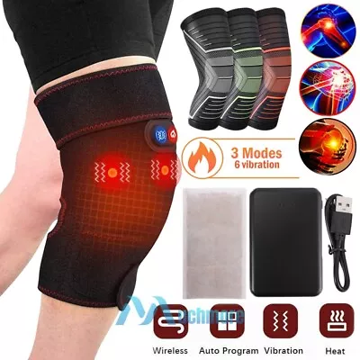 Rechargeable Electric Heating Vibration Knee Joint Pad MassageTherapy PainRelief • $8.59