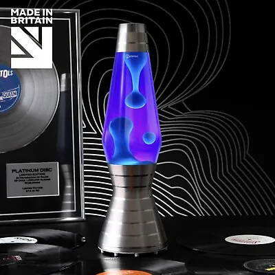 Mathmos Astro PLATINUM VINYL Classic Lava Lamp TURQUOISE Wax In VIOLET Liquid. • $185.26