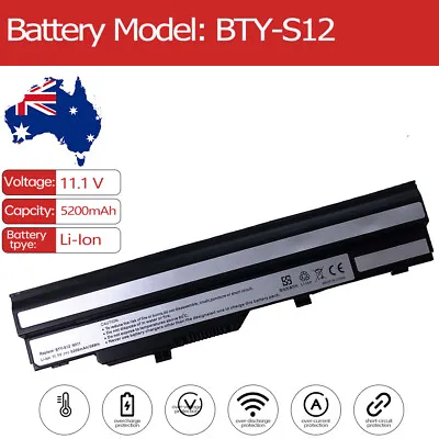 BTY-S12 Battery For MSI Wind L1300 L1300-441US L1350 L1350-430US S12T U100-016US • $30.87