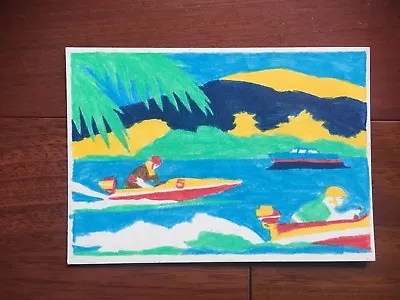 Vtg Venus Paradise Color By Numbers? Speed Boat Pictures • $14.95