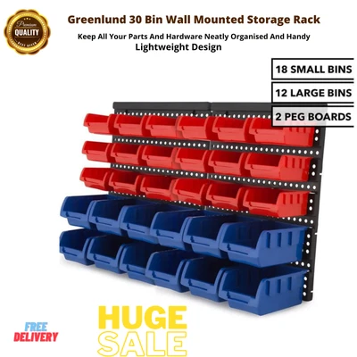 $24.98 • Buy 30pc Parts Storage Bins Wall Mounted Tool Organiser Garage Workshop Nuts Rack AU