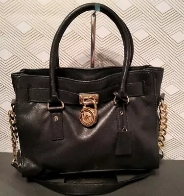 Michael Kors  Hamilton Black Leather  Medium Bag In Awesome Condition. Beautifu • $48