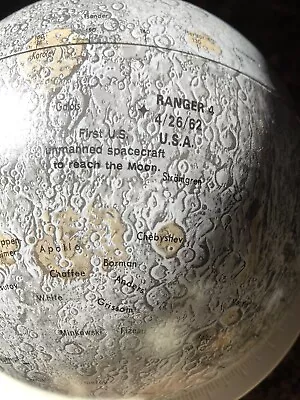 RARE REPLOGLE MOON GLOBE THE 1st UNMANNED LUNER SPACECRAFT  *RANGER 4-26-62 USA • $47.50