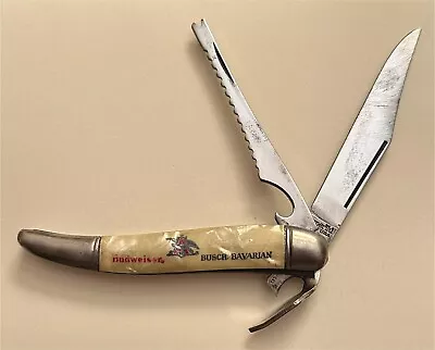 1960s Budweiser Busch Bavarian Beer Herrell Dist Imperial MO Knife Opener N-42-5 • $55