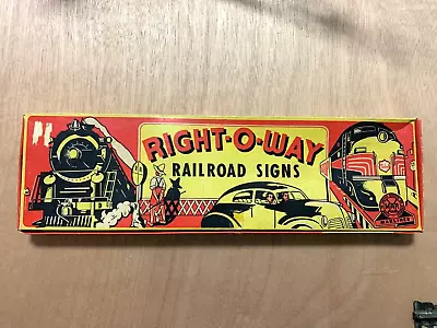 Marx Right-O-Way Railroad Signs - NOS New Old Stock & Original Box • $24.99