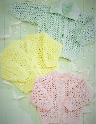 Knitting Pattern-Baby Raglan Cardigans  DK- 16-22  C8 • £3.45