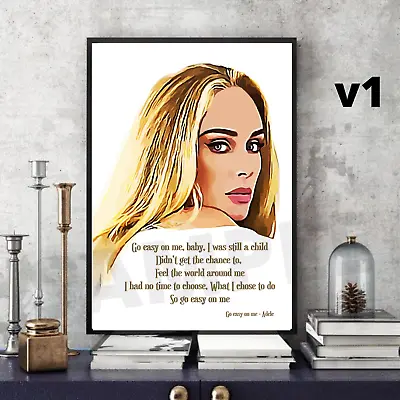 Adele - Typography/Pop Art Lyrics Go Easy On Me Keepsake/Collectable/Gift • £19.99