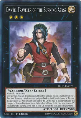 Dante Traveler Of The Burning Abyss Common Legendary Hero Decks Yugioh Card • $6.95