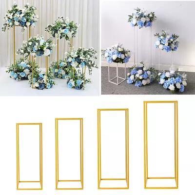 Geometric Flower Stand Metal Floor Vase Column Display Rack Wedding Centerpieces • £10.95