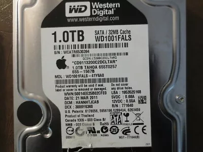 WD WD1001FALS-41Y6A0 DCM:HANNHTJCAB Apple#655-1567B 1.0TB 3.5  Sata Hard Drive • $91