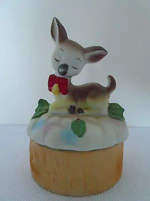 Vintage Porcelain Deer Trinket Jewelery Box • $19.99