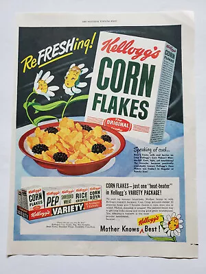 1949 PRINT AD~KELLOGGS CEREAL VARIETY PACK Flower Faces Corn Flakes • $9.95