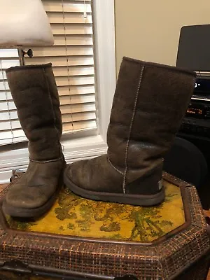 Ugg Australia Bomber Brown Tall # 5804 Boots Size 6  * RARE ! (preowned) • $49.99