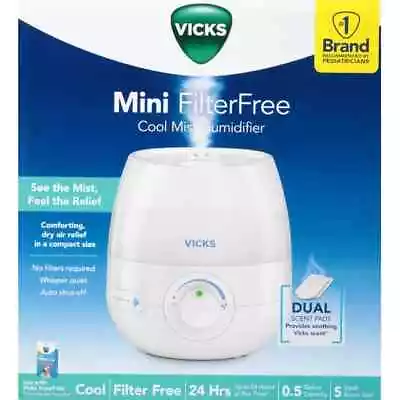 Vicks Mini Filter Free Cool Mist Humidifier .5 Gallon 20 Hour Baby Nursery Vapo • $40