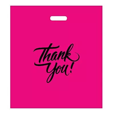 Thank You Merchandise Bags Die Cut Handles Retail Shopping Bags For Boutique • $18.26