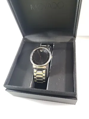 Movado Mens Watch Black Steel Sapphire Crystal 39.1.14.1208 • $299