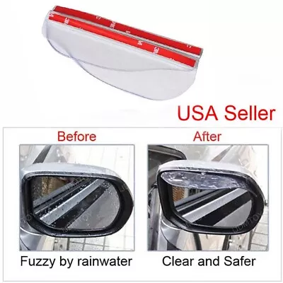 Clear Pair Of Rear View Side Mirror Rain Board Sun Visor Shade For Car Truck • $5.02