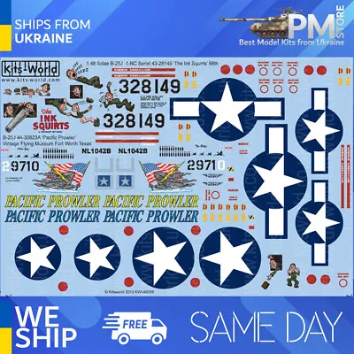 Kits World KW148098 1/48 Decal For B-25J Mitchell Accessories Kit • $20.99