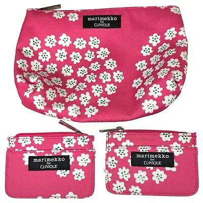 Marimekko For Clinique Floral Daisy Toiletry Pouch Keychain Wallet Card Holders • $16.95