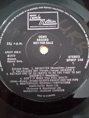 Tamla Motown - 45 Rpm 7  Single Vinyl Record - DEMO RECORD NOT FOR SALE • £5.50