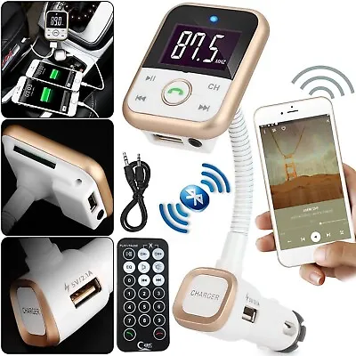 Car Wireless Bluetooth FM Transmitter MP3 Player USB Car Charger Adapter UK • £10.65