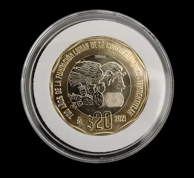  Mexico 20 Pesos Coin 2021 700 Anos Fundacion Lunar Mexico City Unc Moneda • $10.50
