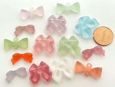 Vintage Frosted Lucite Bow Beads Mix 14 • $3.85