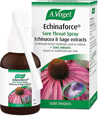 A.Vogel Echinaforce Sore Throat Spray | Extracts Of Fresh Echinacea & Sage 30ml • £11.99