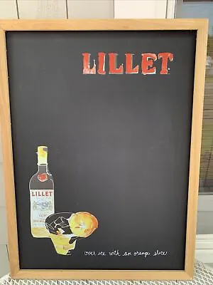 LILLET Chalkboard Sign Liquor Display FRENCH WOOD FRAME NEW 18 X24  FRANCE WINE • $99.99