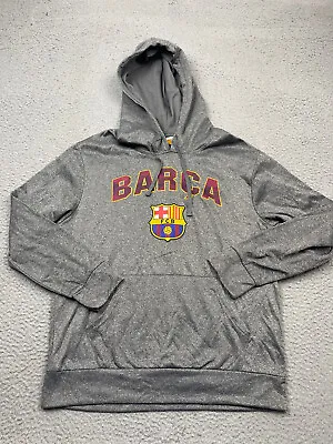 FC Barcelona Barca Mens Large Pullover Hoodie Sweatshirt Sleeve Spell Out • $18.70