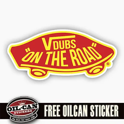 V Dubs On The Road Vans Inspired Vw Sticker / Decal 130mm Wide Euro Dub Rat RED • $2.48